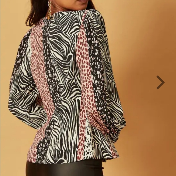NWT Phoenix and Feather mixed animal print blouse UK14: US8-10. - Picture 4 of 10